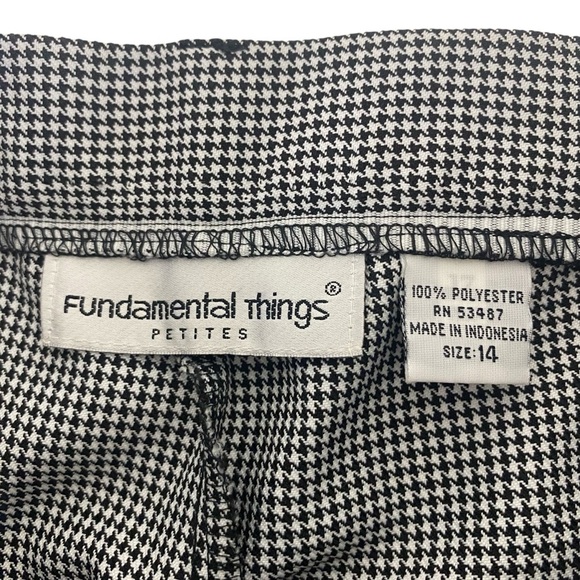 NOS Vintage Dark Academia High Waisted Black Houndstooth Trousers Pants Size 14P - Picture 3 of 14